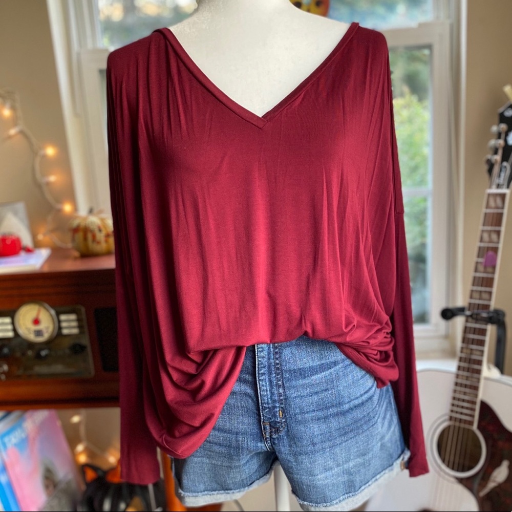 Piko 1988 long sleeve tunic - Wine - L